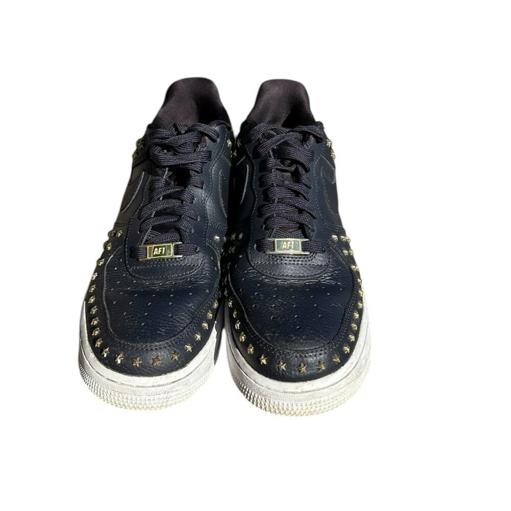 Nike Air Force 1 Black and Gold Stars Studded Sneakers GUC Size 9 - Picture 13 of 16